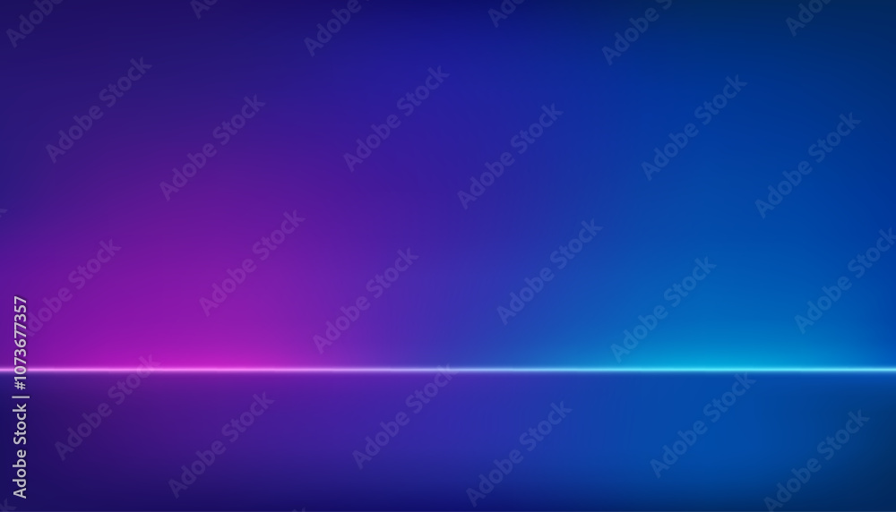 Blue and purple gradient studio background. Wallpaper features modern bright neon lines glowing from the stage floor. Abstract sci-fi glowing room concept. Futuristic minimalist walls. Blue and purple gradient studio background. Wallpaper features modern bright neon lines glowing from the stage floor. Abstract sci-fi glowing room concept. Futuristic minimalist walls.