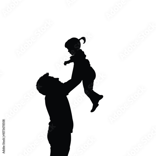 a Father Gently Holding His Child Capturing the Bond Between Parent and Child in a Full-Body Profile