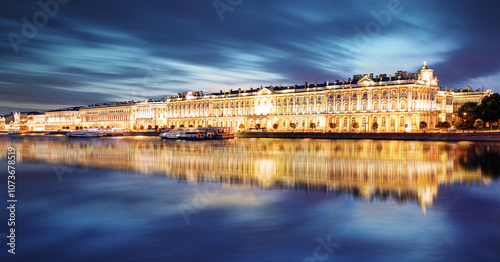 Russia - Saint Petersburg, Winter Palace - Hermitage at night, nobody