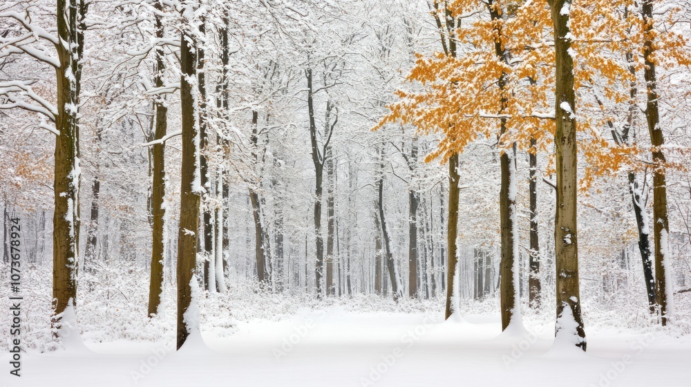 Snowy Forest with a Touch of Gold Snowy Forest with a Touch of Gold