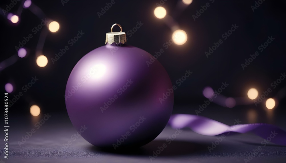 a single purple Christmas ball, with a matte texture, illuminated by soft white light on a dark background create with ai a single purple Christmas ball, with a matte texture, illuminated by soft white light on a dark background create with ai