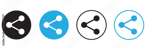 Set of share vector icon. Arrow symbol. button connection illustration sign collection.