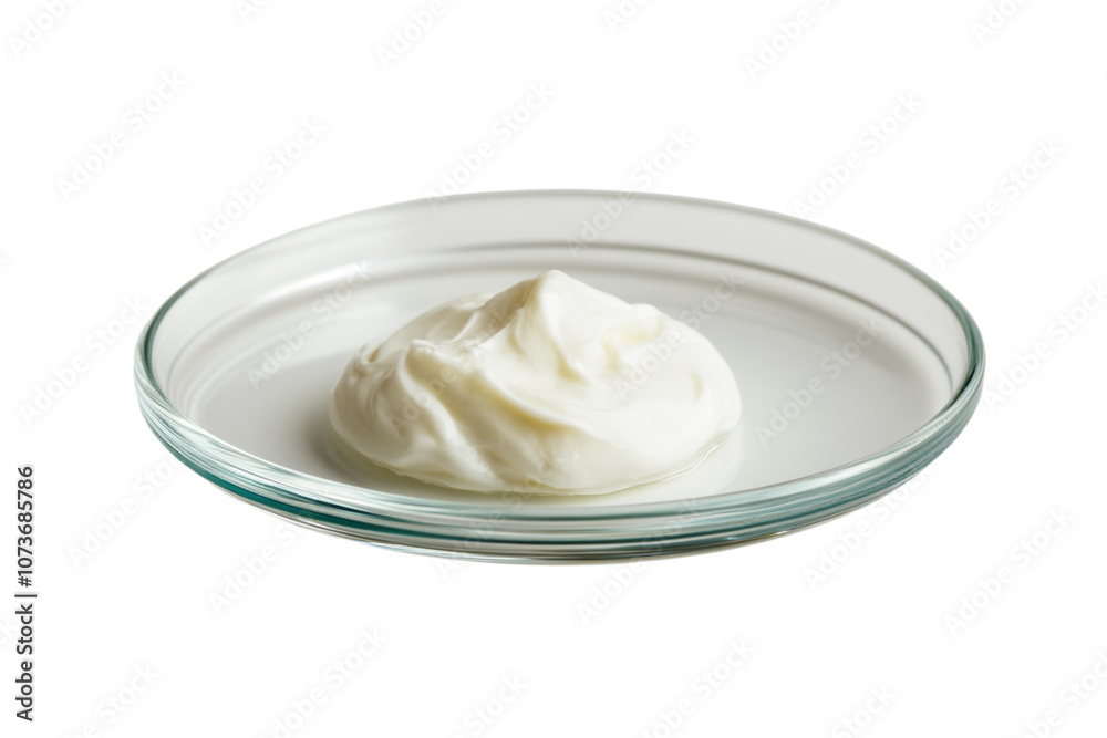 White cream spread on a glass plate, isolated on a white background. PNG transparent. White cream spread on a glass plate, isolated on a white background. PNG transparent.