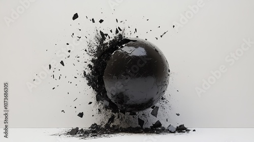 A Three-Dimensional Rendering Showing a Black Wrecking Ball

 photo