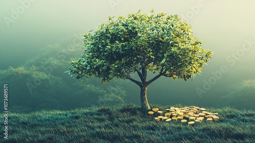 A Transparent PNG Showcasing a Tree with Slightly Larger Green Leaves

 photo