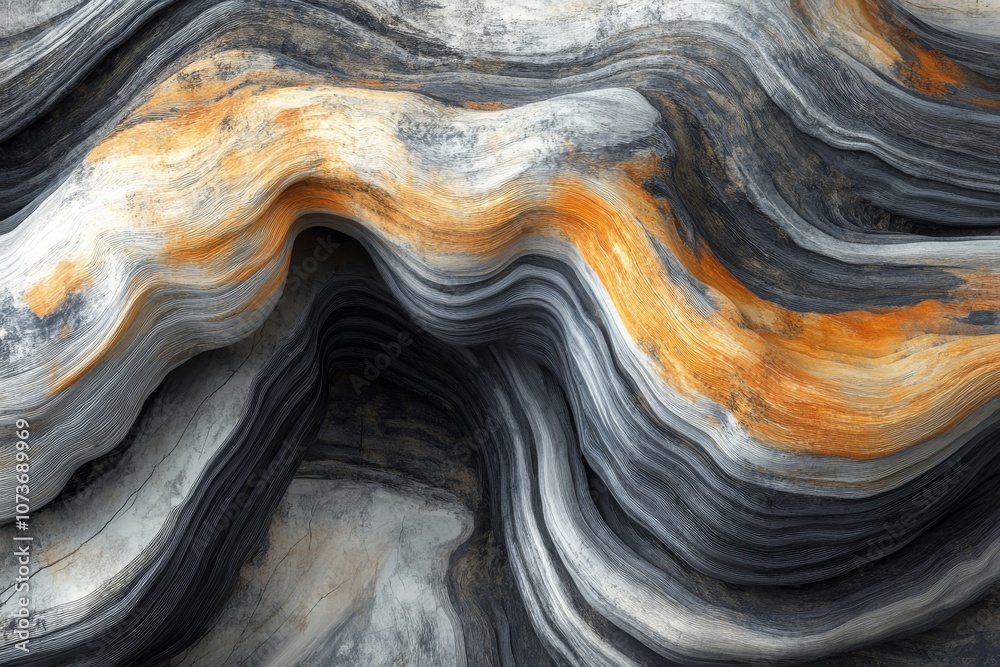 Abstract Wavy Texture with Black Gray and Orange Tones Abstract Wavy Texture with Black Gray and Orange Tones