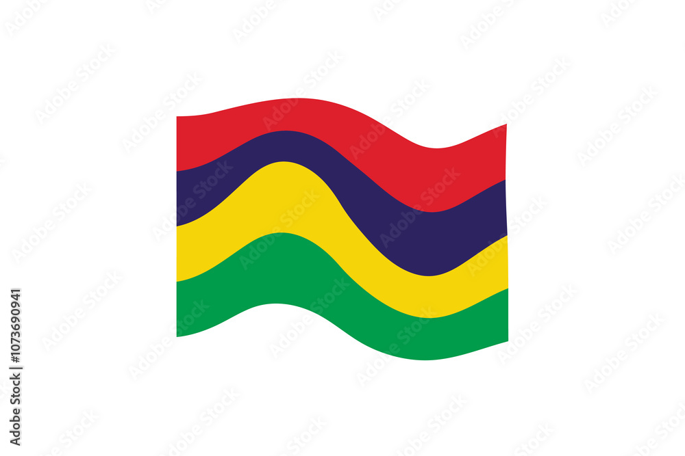Flag of Mauritius. Mauritian national symbol in official colors. Template icon. Abstract vector background Flag of Mauritius. Mauritian national symbol in official colors. Template icon. Abstract vector background