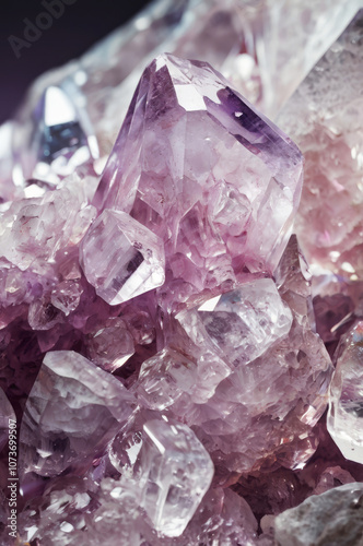 Close-up shot of shiny crystal rock. Creative luxury background design.