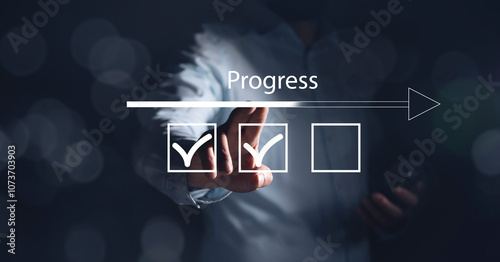 Foto progressive loading status to remind work task progressive for project