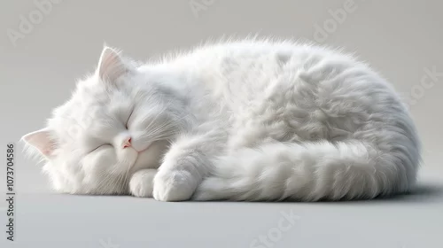 Obraz white cat lying on the floor