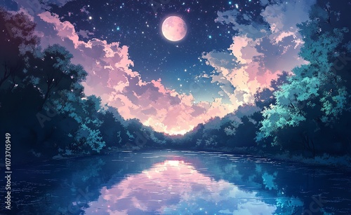 A Wide River Winds Through the Woods, the Sky is Full of Stars

 photo