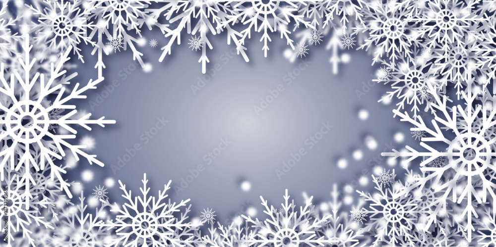 Blue winter background with snow and snowflackes. Christmas or winter composition. Abstract winter background design with snowflake. Illustration. Vector. Blue winter background with snow and snowflackes. Christmas or winter composition. Abstract winter background design with snowflake. Illustration. Vector.