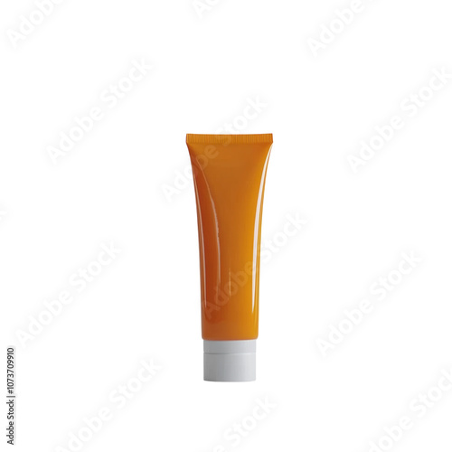 Wallpaper Mural Orange sunscreen tube with a white cap, isolated on a white background. PNG transparent. Torontodigital.ca