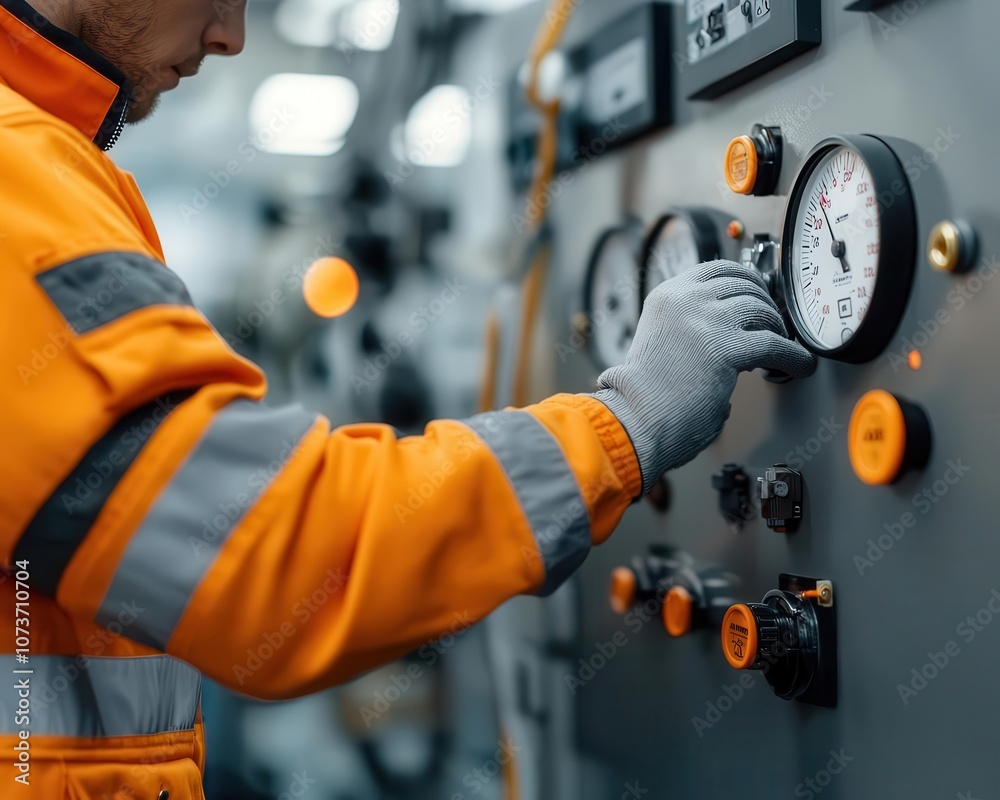 Closeup of an engineers hand calibrating a machine, ensuring the highest quality standards in maintenance Closeup of an engineers hand calibrating a machine, ensuring the highest quality standards in maintenance