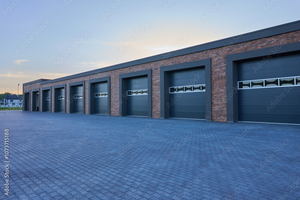 A spacious garage complex designed for transport companies, offering multiple units for storage, parking, and logistics. A practical solution for commercial vehicle management A spacious garage complex designed for transport companies, offering multiple units for storage, parking, and logistics. A practical solution for commercial vehicle management