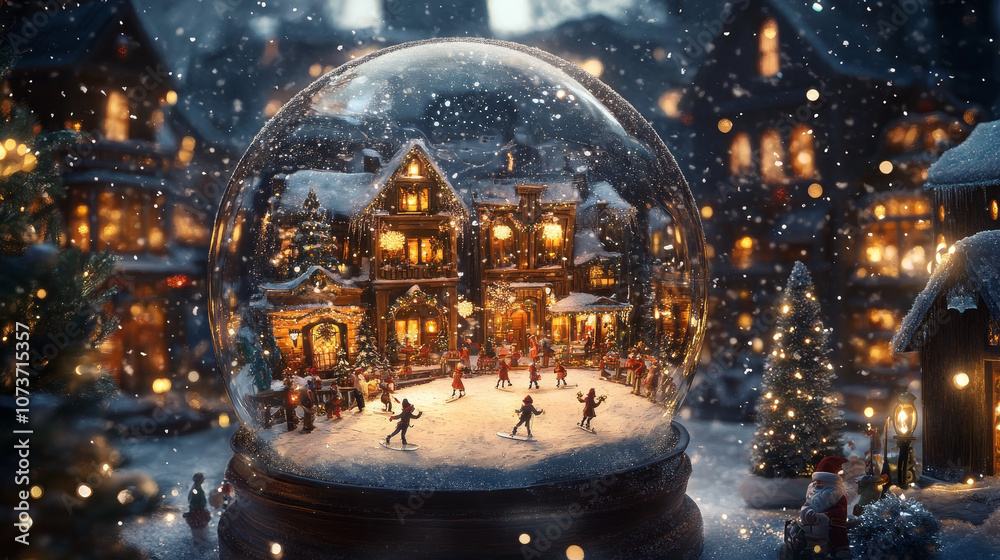 Obraz premium snow globe with christmas tree