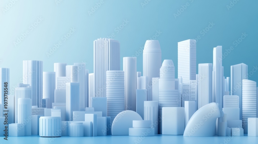 Futuristic cityscape with sleek, minimalist architecture in soft blue tones, AI Futuristic cityscape with sleek, minimalist architecture in soft blue tones, AI
