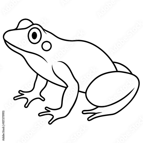 Frog vector line art illustration