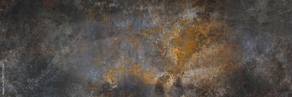 Metal texture with a rusty surface. Rusted background. Grunge background. Banner with scratches. Metal texture with a rusty surface. Rusted background. Grunge background. Banner with scratches.