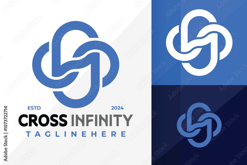 Letter S Cross Infinity Logo Icon Vector Design Letter S Cross Infinity Logo Icon Vector Design