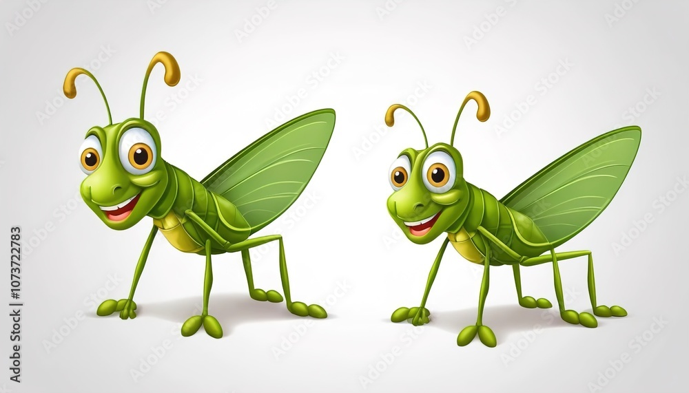 Grasshopper cartoon character, stock image design, playful insect, vibrant illustration, cute grasshopper art, animated style Grasshopper cartoon character, stock image design, playful insect, vibrant illustration, cute grasshopper art, animated style