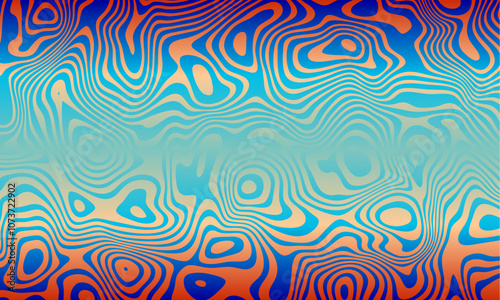 Abstract retro 70s background vector. Colorful vintage 1970 stylish wallpaper with swirl psychedelic shapes. Illustration design suitable for poster, banner