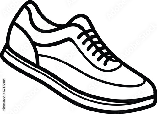 shoes iconline art sketch, sneakers icon, boots vector illustration