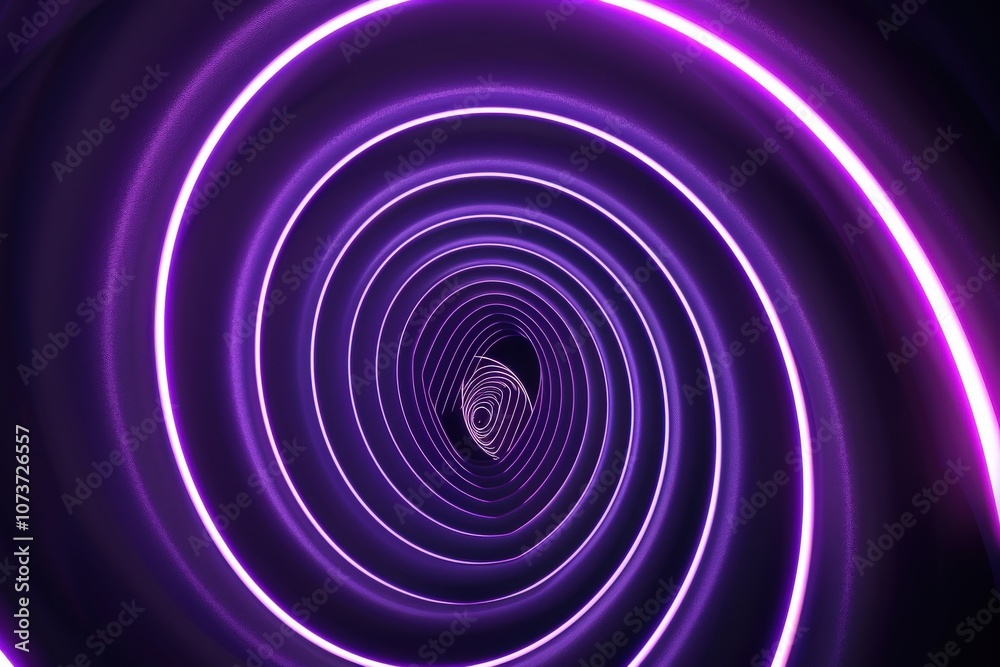 Purple Neon Light Spiral Tunnel