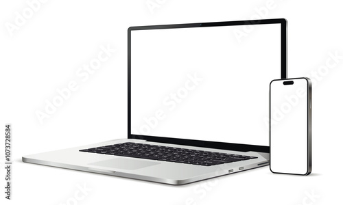 Laptop computer and smartphone mockup