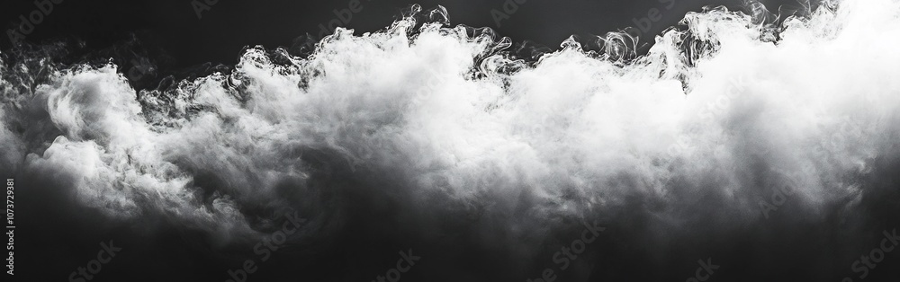 Ethereal Overlay of Wispy White Fog or Smoke on Isolated Black Background Ethereal Overlay of Wispy White Fog or Smoke on Isolated Black Background
