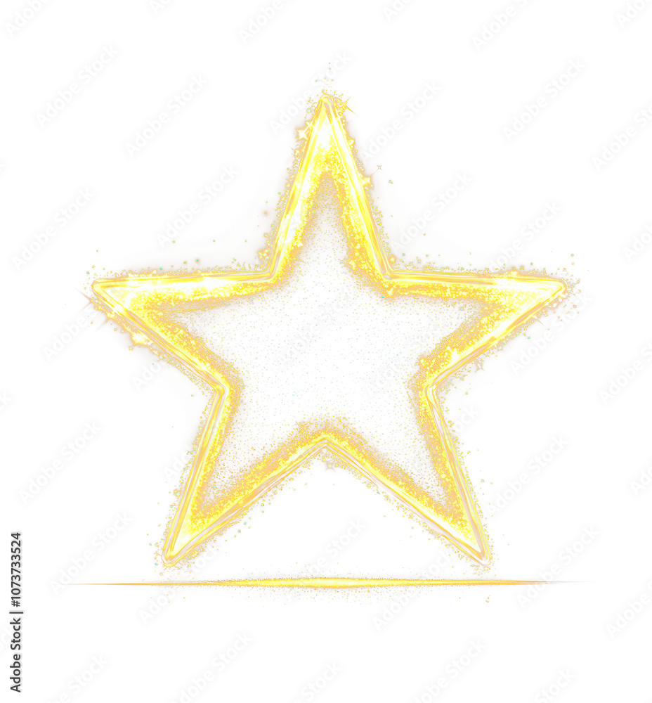 Shining golden star illustration with sparkling effects isolate on transparent background, cutout, png Shining golden star illustration with sparkling effects isolate on transparent background, cutout, png