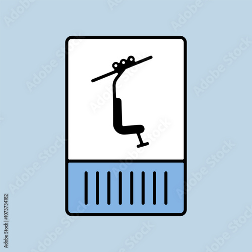 Ski pass vector isolated icon. Winter sign