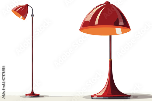 Vintage Red Task Lamp from the 1950s-1960s