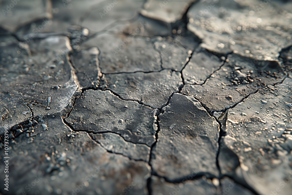 Fototapeta premium This is a close-up photo of cracked earth