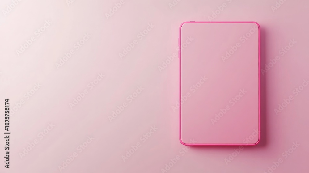 Stylish pink tablet computer showcased against a white backdrop Abstract 3D rendering Stylish pink tablet computer showcased against a white backdrop Abstract 3D rendering