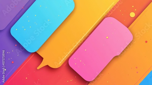 Colorful flat design set of baby bubble speech banners against a simple background photo