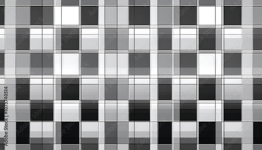 Fototapeta premium A transparent grid of gray and white squares on a seamless checkered texture with an al_1(264)
