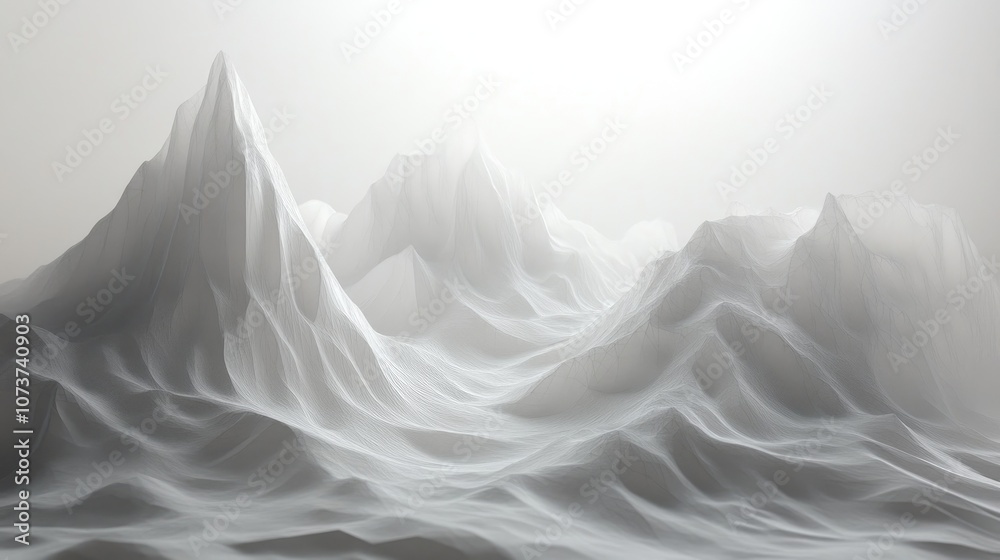 Fototapeta premium 3D low poly abstract mountain landscapeBei Jing