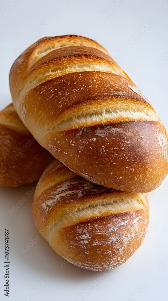 Food on White Background, French Bread, Photo Realistic, Wallpaper, Cover and Screen for Smartphone, PC, Laptop, 9:16 and 16:9 Format Food on White Background, French Bread, Photo Realistic, Wallpaper, Cover and Screen for Smartphone, PC, Laptop, 9:16 and 16:9 Format