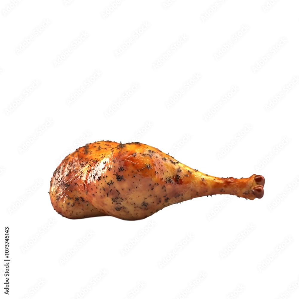A roasted turkey leg, golden-brown and seasoned, ideal for festive meals or gatherings. A roasted turkey leg, golden-brown and seasoned, ideal for festive meals or gatherings.