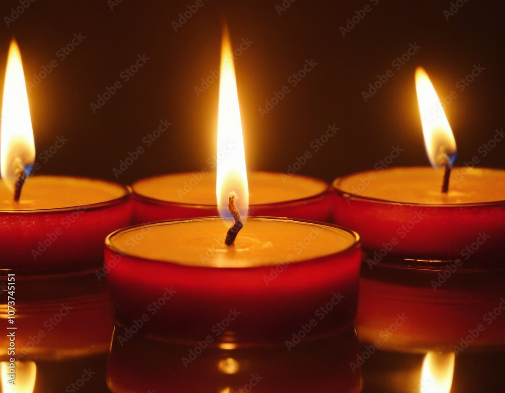 Burning candles in water for Diwali holiday Burning candles in water for Diwali holiday