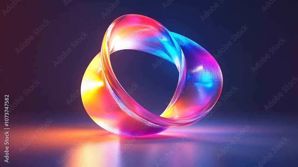 A colorful, glowing, and twisted shape that appears to be a spiral A colorful, glowing, and twisted shape that appears to be a spiral