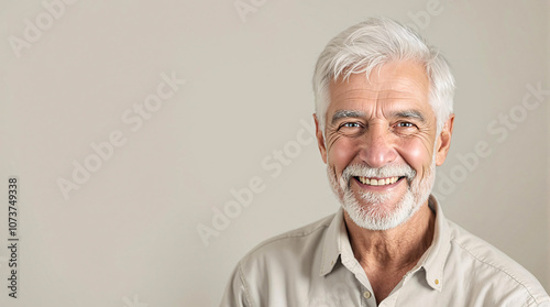 Senior adult man smiling isolated on background