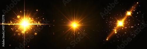 Abstract Glowing Light Effect Set with Yellow Star Bokeh Flare

 photo