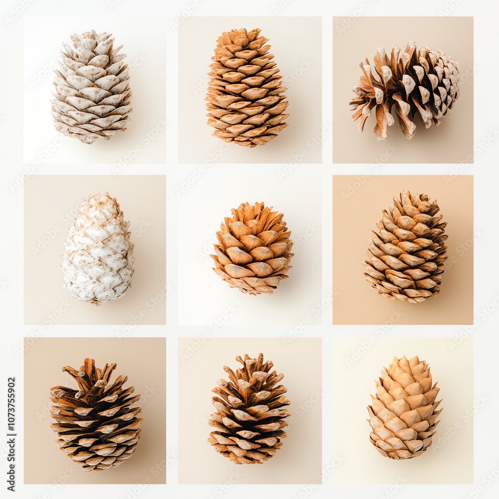 Pine tree seeds on white background Pine tree seeds on white background
