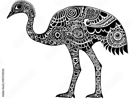 Ostrich Coloring Page Suitable for Both Adults and Children photo