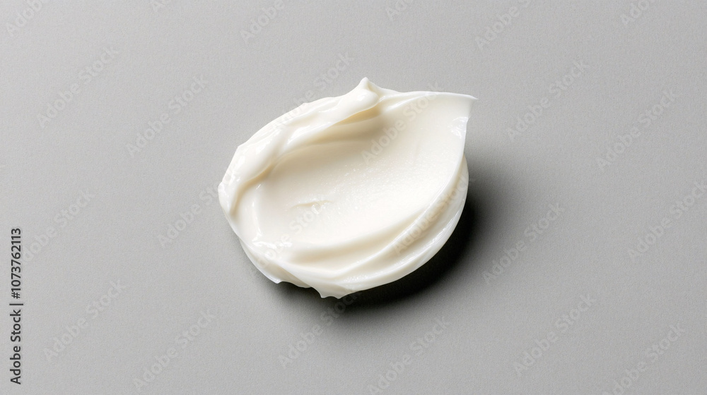White cream dollop on grey background close-up White cream dollop on grey background close-up