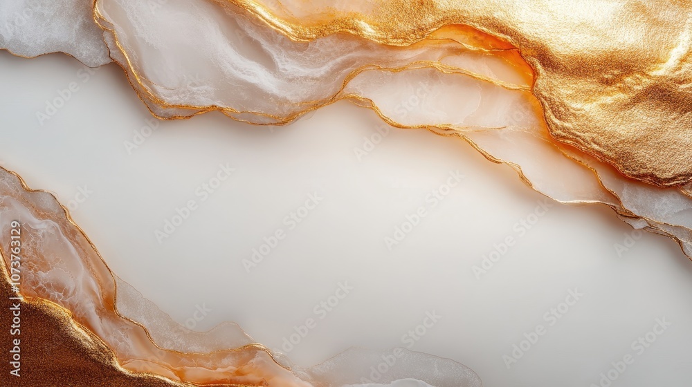 A shining marble texture showcases fluid movements and golden veins, exuding luxury and sophistication, perfect for stylish modern design projects. A shining marble texture showcases fluid movements and golden veins, exuding luxury and sophistication, perfect for stylish modern design projects.
