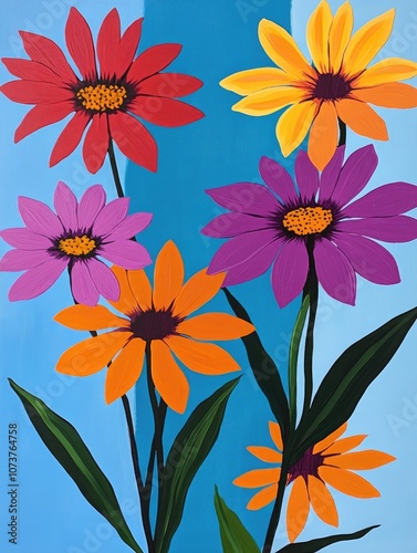 Gazania rigens flowers in vibrant bloom