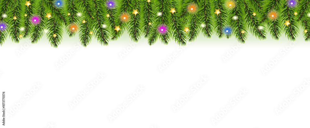 Christmas Garland And White background Christmas Garland And White background